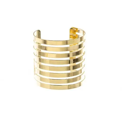 Multi-Strip Cuff Bracelet – 6.5Cm Wide, 8-Section Artisan Look 1