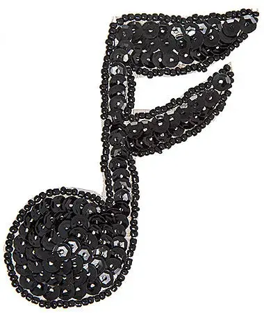 Musical Note Sequin & Bead Charm – 9 × 7 Cm (16Th Note) 2