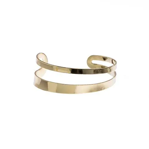 Narrow Dual-Strip Cuff Bracelet – 2Cm Wide, Sleek Stackable Design 1