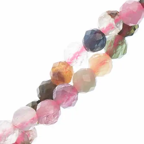 Natural Tourmaline Beads – 2Mm Round, Two 7-Inch Strands (~180 Pieces) 1