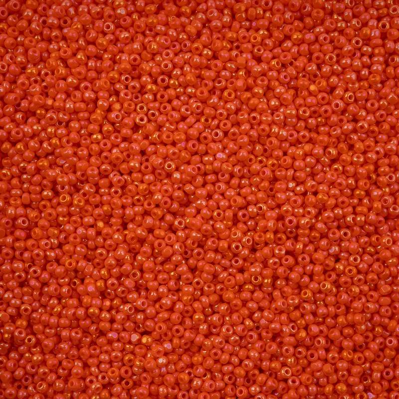 Opaque Orange Rainbow Czech Seed Beads – 11/0 Cut, 13G Vial 1