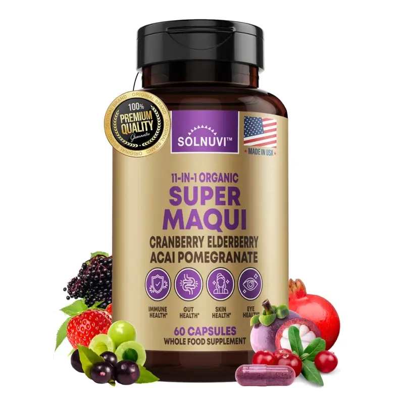 Organic Maqui Berry Capsules – Vegan Superfood Supplement With Acai, Pomegranate & Cranberry 1