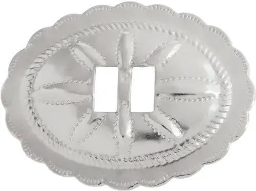 Oval Nickel-Finish Metal Concho (58 × 45 Mm) 1