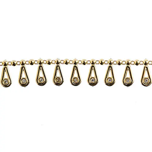 Pear-Shaped Plastic Trim With Stone Details, 5 Yards, 17Mm Width 1