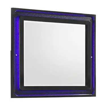 Penelope Black Rectangular Led Dresser Mirror – Backlit Frame Mirror With Soft Glow And Contemporary Elegance 1