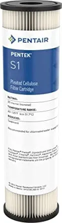 Pentair Pentek S1 10-Inch Under-Sink Sediment Filter Cartridge – 20 Micron Pleated Cellulose 1
