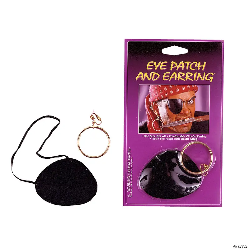 Pirate-Style Eye Patch Paired With Matching Earring Set 1