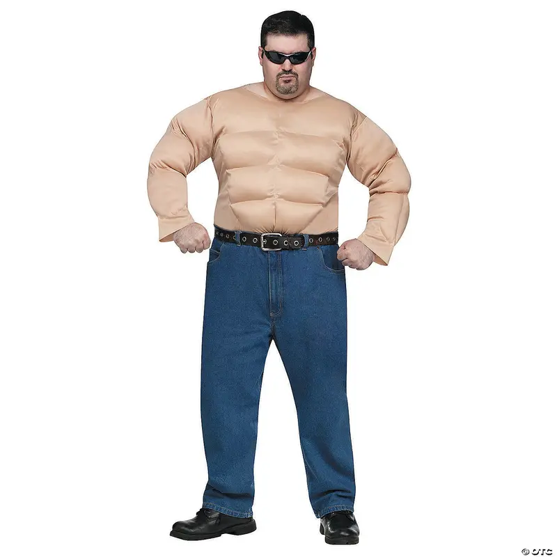 Plus-Size Men'S Muscle Chest Bodysuit Costume 1
