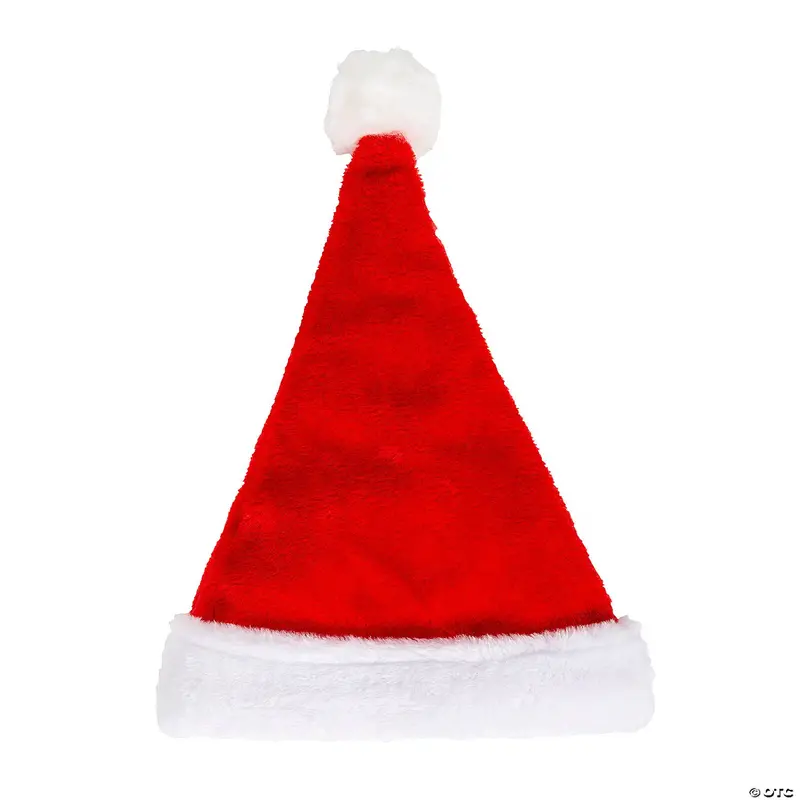 Plush Red Santa Hat For Adults 1