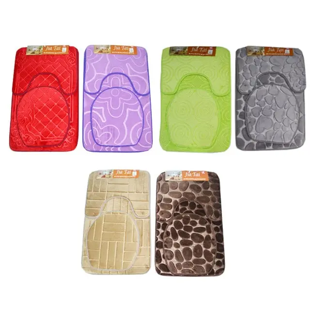 Premium 3-Piece Bath Mat Set – Coordinated Hotel-Grade Floor Mats, 50 X 80 Cm (20 X 31.5 In) 1