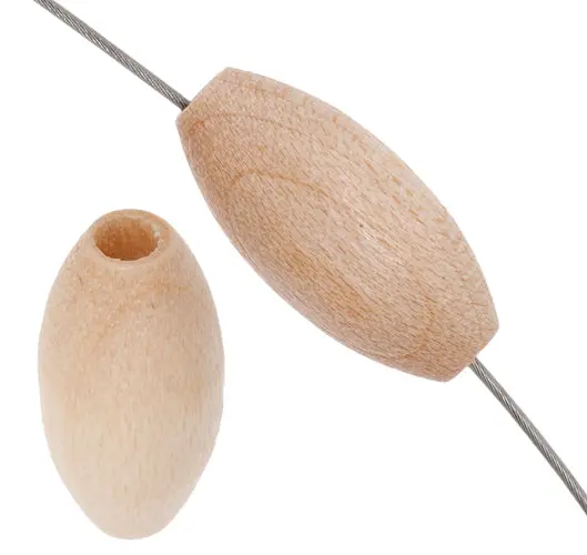 Premium Flat Oval Wooden Beads – Euro Style, 7X14Mm, Natural Wood, 500 Pieces 1
