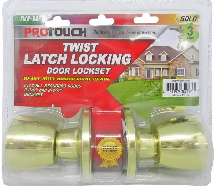 Protouch Ch82191 Gold-Twist Entrance Door Knob Set With Latch Lock 1