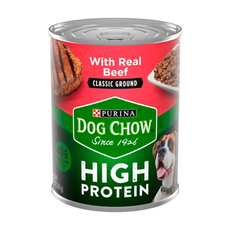 Purina Dog Chow High-Protein Beef Canned Food – Classic Ground Formula 1