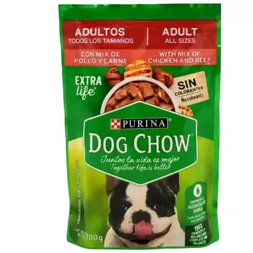 Purina Dog Chow Wet Food Pouches – Chicken & Beef Blend (100 G) 1