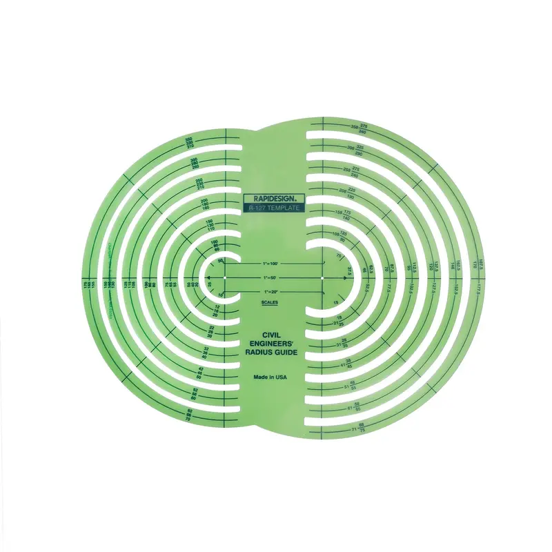 Rapidesign Civil Engineering Radius Guide Template – Multi-Scale Curve Tool 1