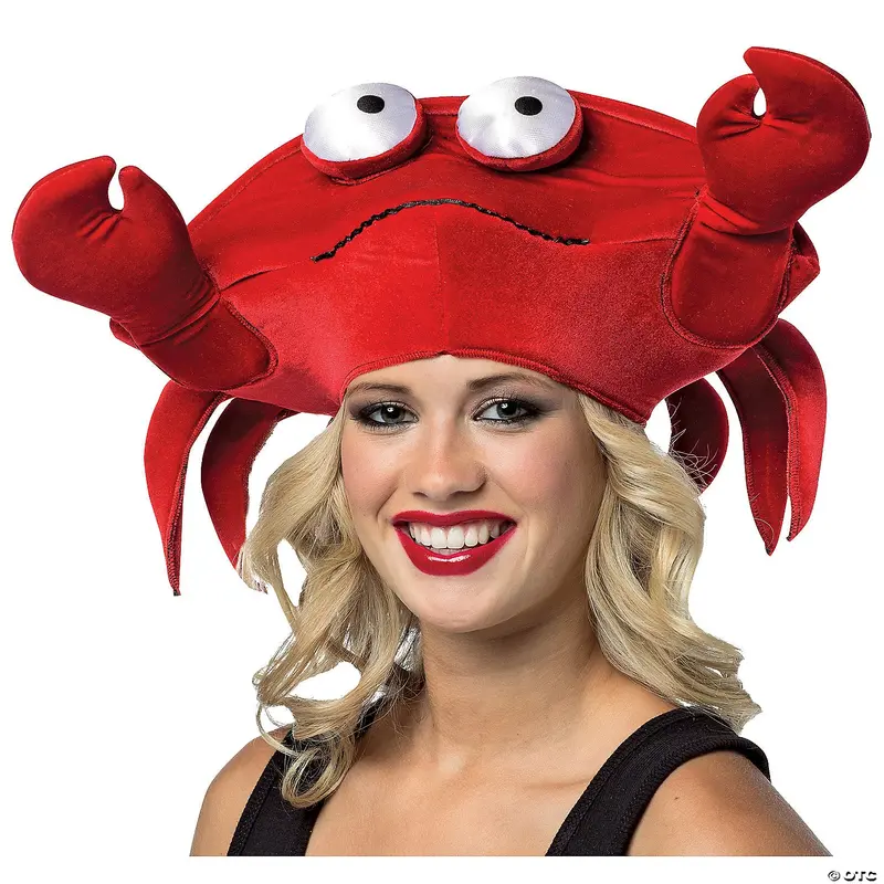Red Crab Hat For Adults – Coastal-Themed Costume Headpiece 1
