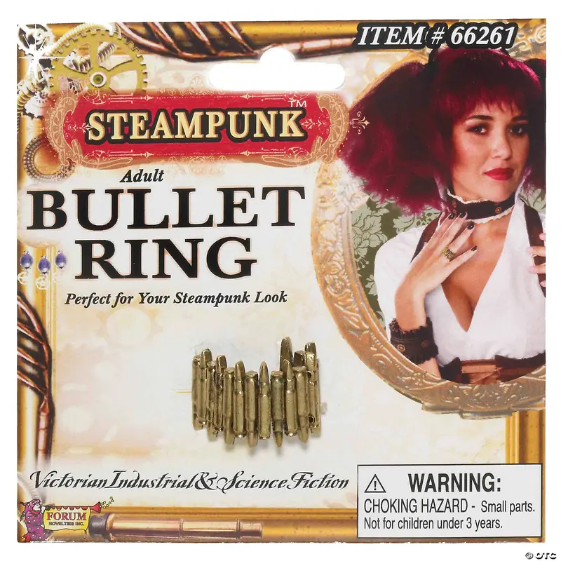 Retro Steampunk Bullet Ring – Brass-Crafted Band 1