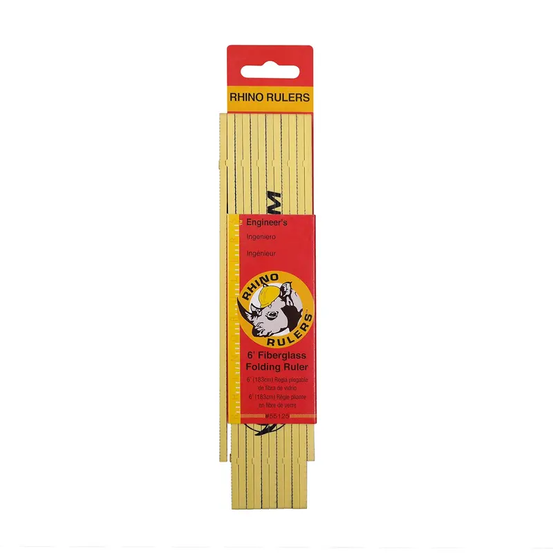 Rhino Ruler 6-Foot Fiberglass Folding Rule – Graduated In Tenths Of Inches 1