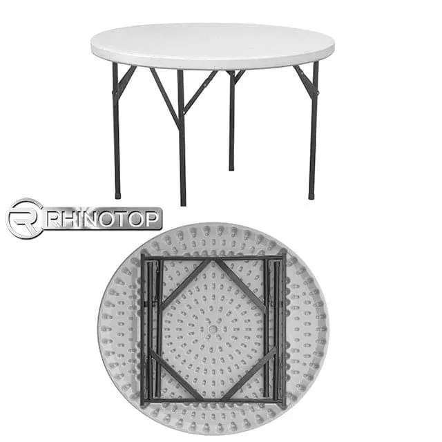Rhinotop Hdpe Round Banquet Table – 44" Heavy-Duty Indoor/Outdoor Event Table, Off-White 1