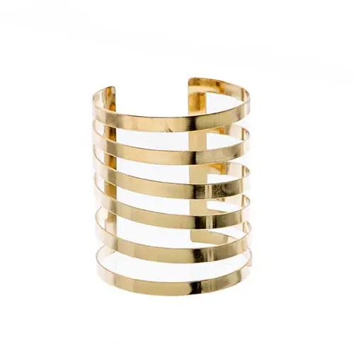 Ribbon-Style Cuff Bracelet – 6.8Cm Wide, Soft Contoured Metallic Band 1
