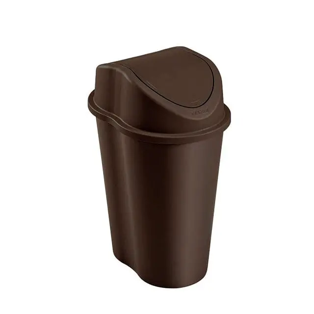 Rimax 6.6-Gallon Swing-Lid Trash Can – Slim, Space-Saving Waste Bin With Quiet-Close Lid (Model 20014852) 1