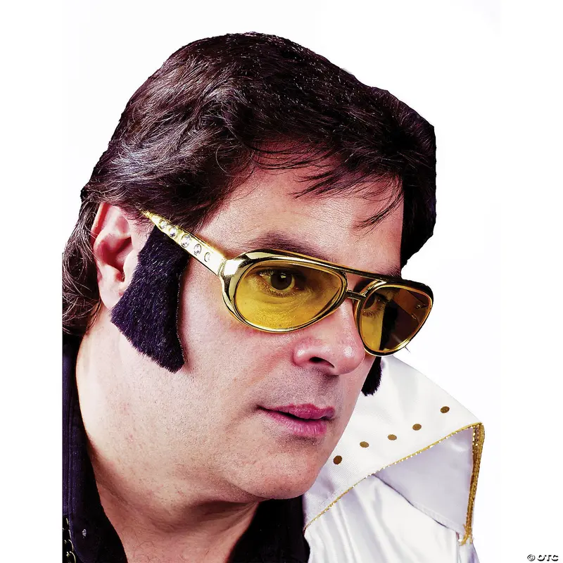 Rockabilly Sideburns & Eyeglass Combo Set 1