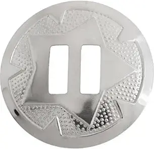 Round Nickel-Finish Metal Concho (32 Mm Diameter) 1