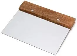 Royal Industries 6" Wooden-Handle Dough Scraper – Stainless Steel Blade For Baking, Pastry, And Bread Making (Roy Dghs 6) 1