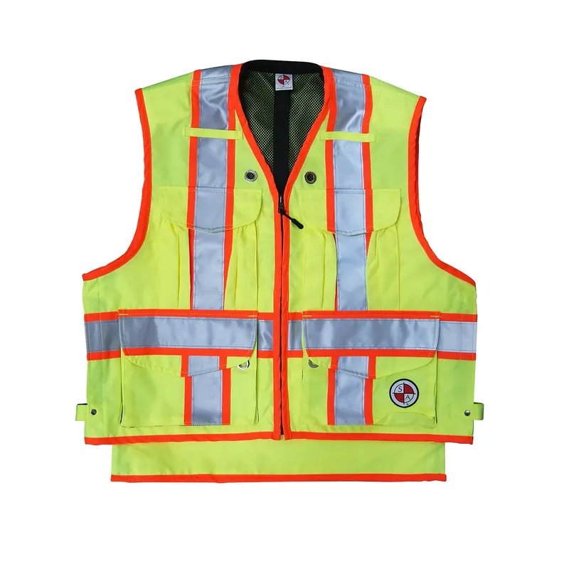 Safety Apparel X-Back Class 2 Survey Vest – Summer-Weight Yellow High-Visibility Gear 1