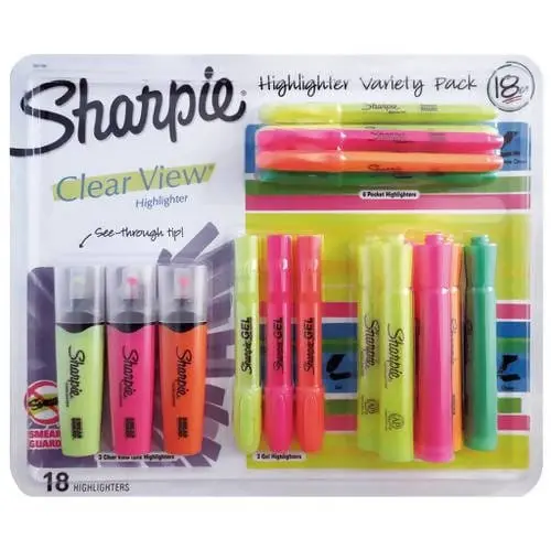 Sharpie Assorted Highlighter Pack (18 Count) – Vibrant, Smear-Resistant Fluorescent Markers 1