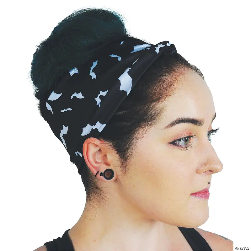Shimmering Metallic Bat Turban Headband For Halloween And Themed Events 1