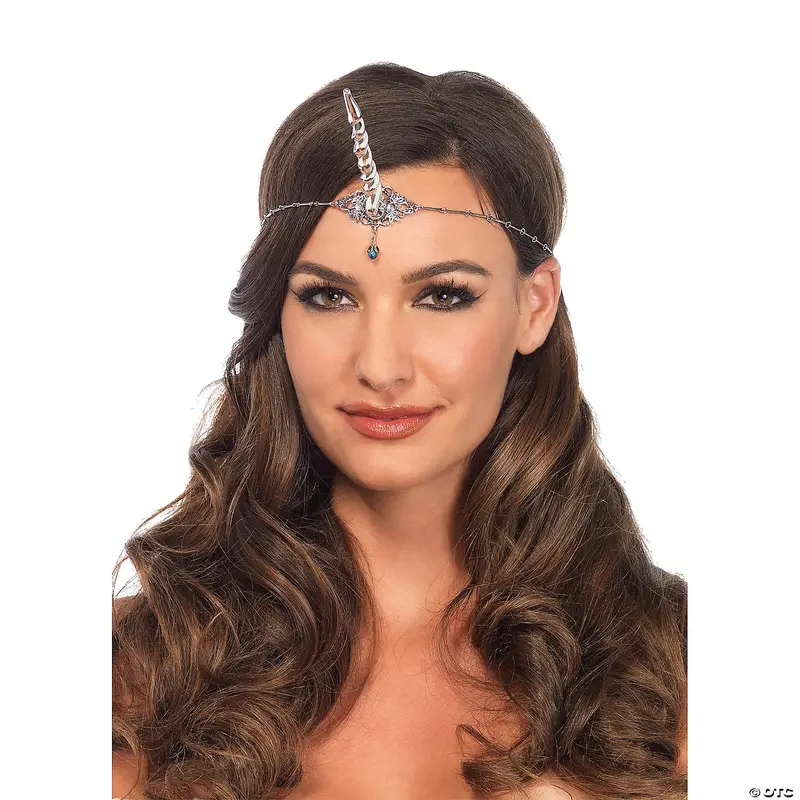 Shimmering Silver Unicorn Horn Headband 1