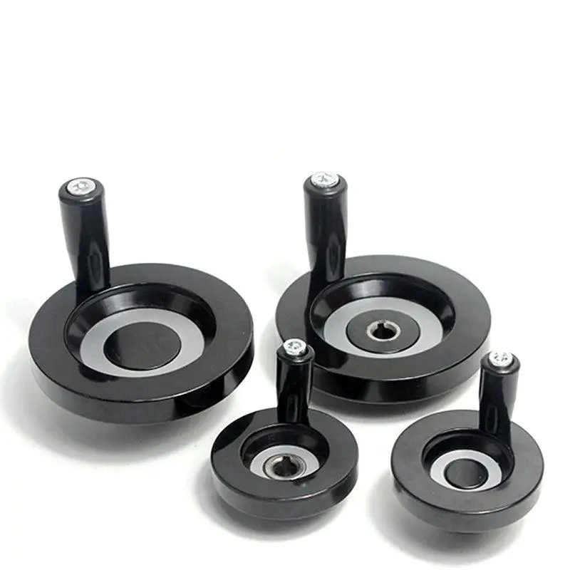 Single Black Bakelite Spoked Handwheel For Cnc Lathes, Milling Machines & 3D Printers – Corrugated Grip, Multiple Aperture Sizes (8–20Mm) 1