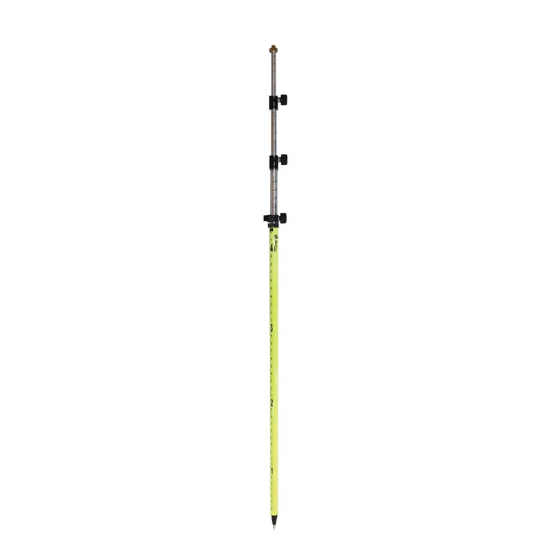Sitepro 15-Foot Twist-Lock Prism Pole – Yellow Hi-Viz, Metric Scale 1