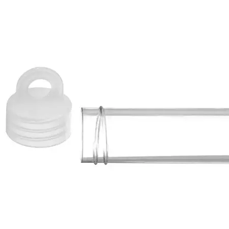 Slim Cylindrical Plastic Vial With White Alabaster Cap – 124 X 16 Mm (22G) 1