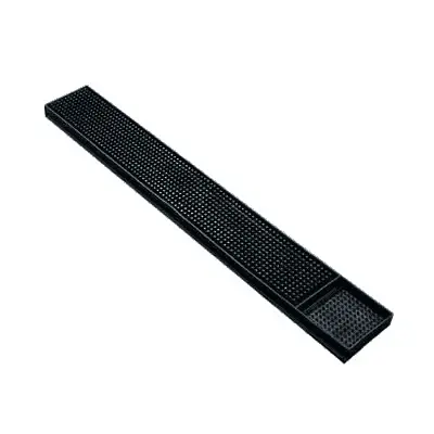 Slim-Fit Black Bar Mat – 3" X 24" For Narrow Countertops And Service Areas 1