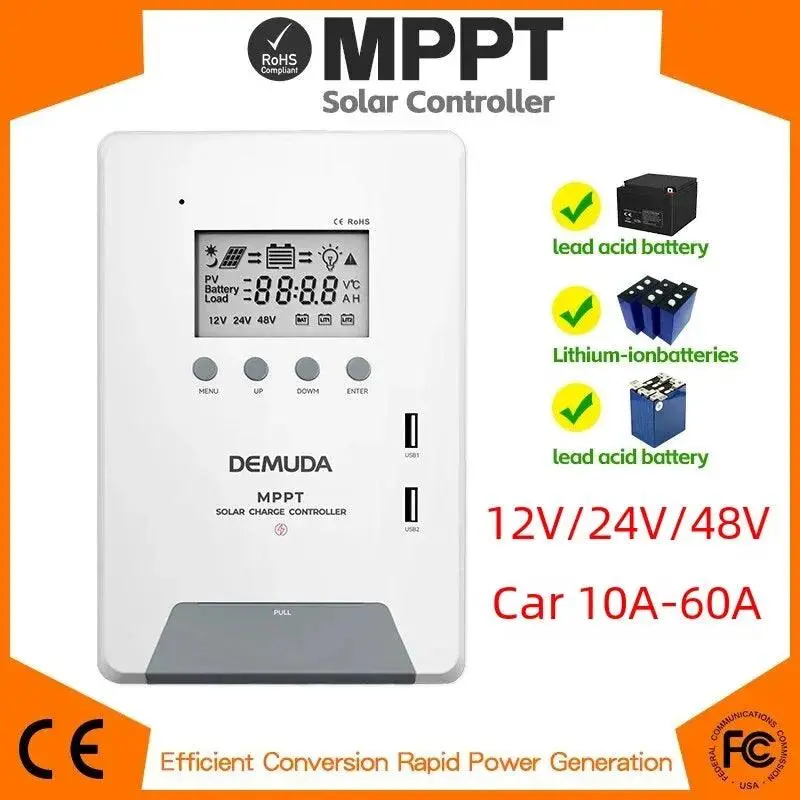 Smart Mppt Solar Regulator – 12V/24V/48V Input, 30A–60A Output Capacity 1
