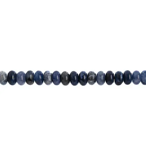 Sodalite Rondell Beads (5X8Mm) – Deep Blue Natural Gemstone Beads With White Veining 1