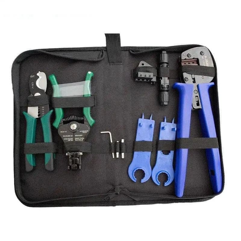 Solar Field Technician Tool Kit – Crimper, Stripper, Cutter, Wrench & Connector Set For On-Site Pv Work 1