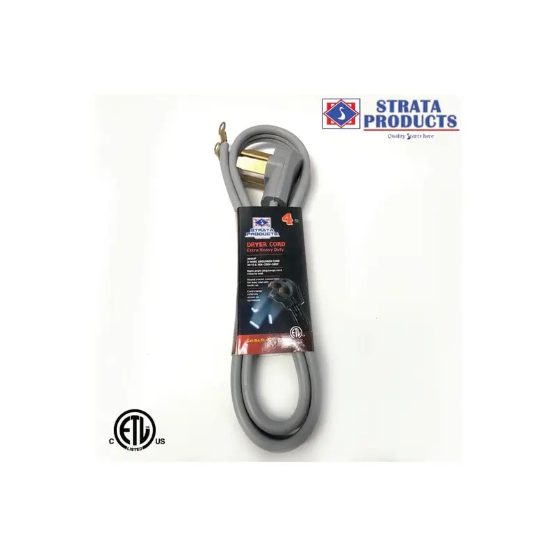 Strata Srdt 4-Foot Dryer Power Cord – 30A, 300V, 60°C, Ul-Listed With Retail Packaging (Fl-104) 1