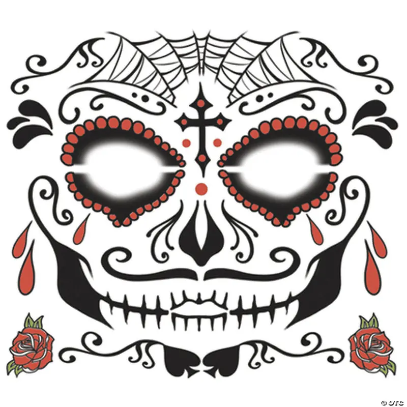Sugar Man Face Tattoo – Removable & Realistic 1