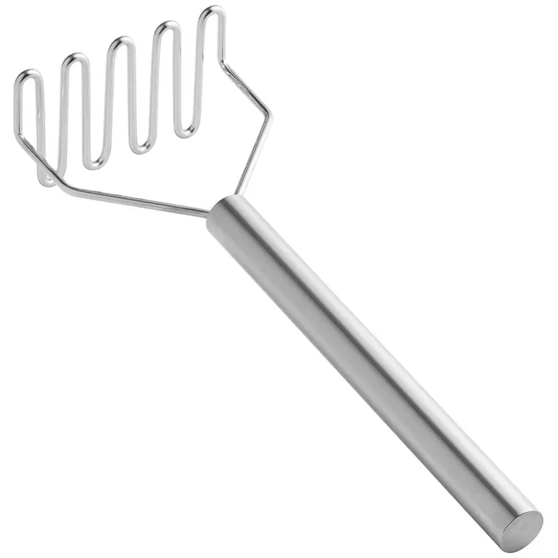 Tablecraft 18-Inch Stainless Steel Square-Faced Potato And Bean Masher – Durable Commercial Tool (Model: 7418) 1