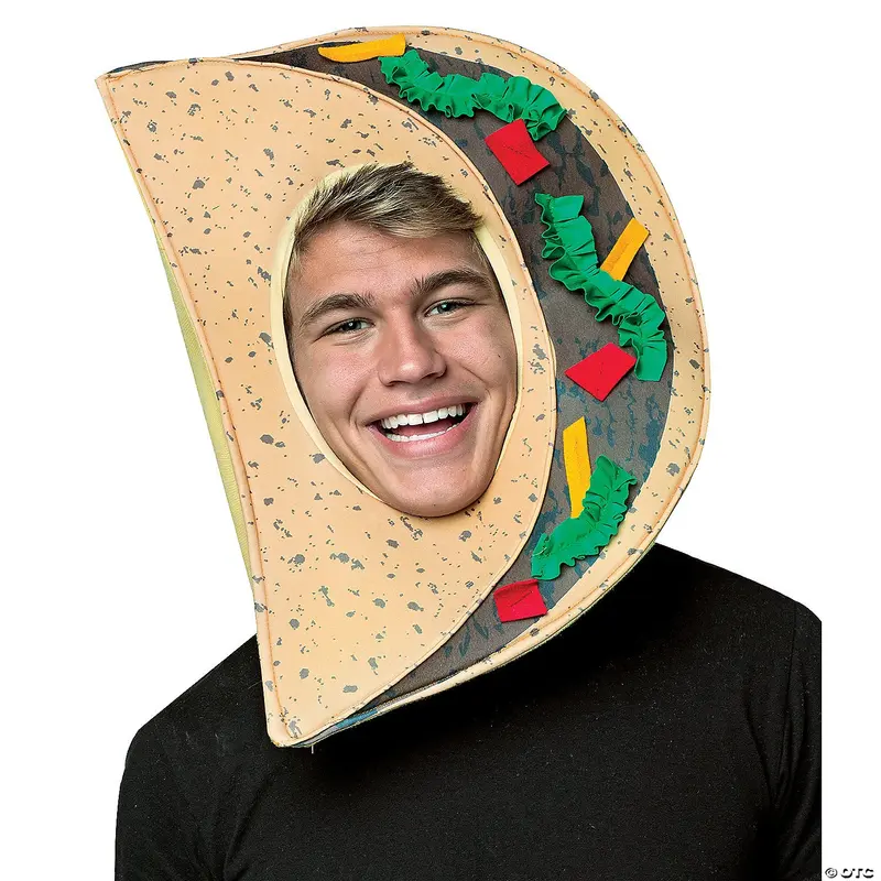 Taco-Shaped Adult Mask – Foodie Halloween Costume Accessory 1