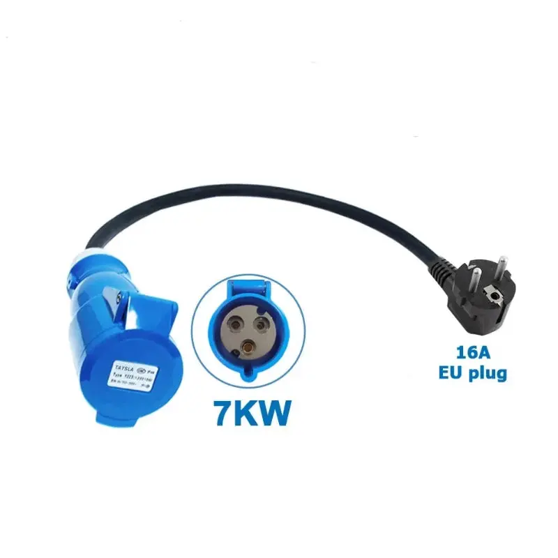 Taysla Eu-To-Cee Blue Adapter — Portable Ev Charger Converter: 7 Kw (32A) To 3.5 Kw (16A) Output 1