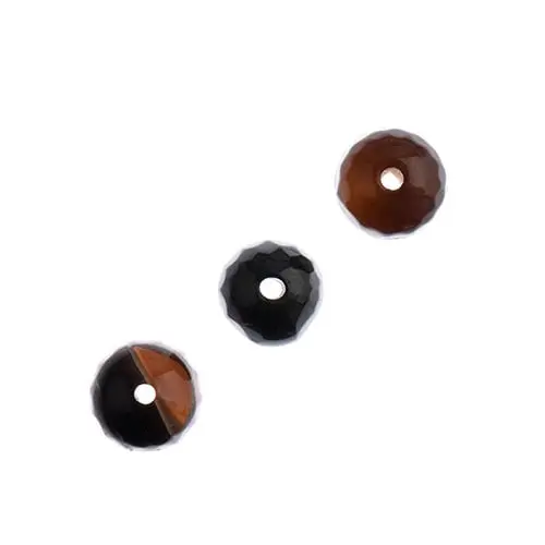 Tibetan Dzi Agate Beads – Faceted Multicolor Banded Pattern, 16-Inch Round Strand 1