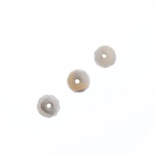Tibetan Dzi Agate Beads – Faceted White Swirl Design, 16-Inch Round Strand 1