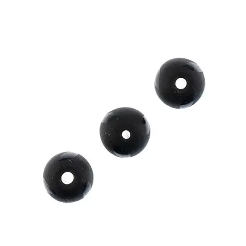 Tibetan Dzi Agate Beads – Matte Black Swirl Pattern, 16-Inch Round Strand 1