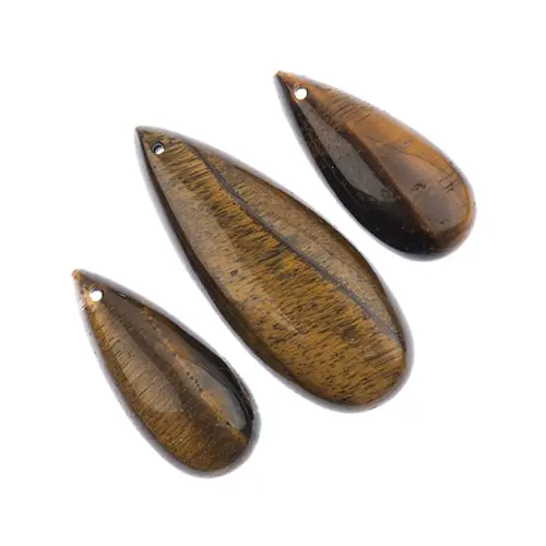 Tiger Eye Teardrop Pendant Slices – Earth'S Jewels Natural Semi-Precious Triple Drop 1