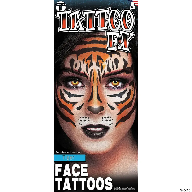 Tiger Face Temporary Face Tattoo 1