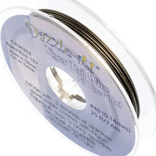 Tiger Tail Beading Wire #40 – 25Ft, 3-Strand Stainless Steel 1